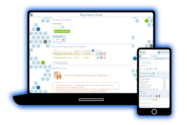 screenshot of Flavour Manager on a computer and phone